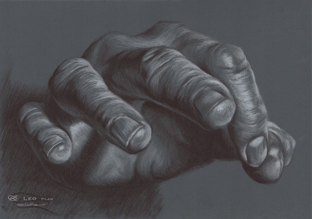 "Hand Study 13", Leo Plaw, 34x24cm, oil on canvas