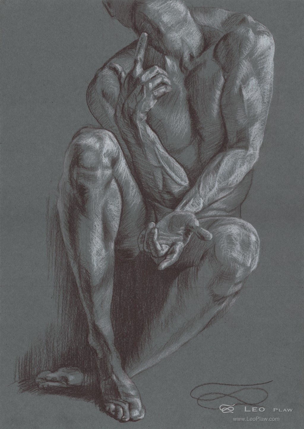 Philosopher (sketch), Leo Plaw, 24x34cm, pencil on paper