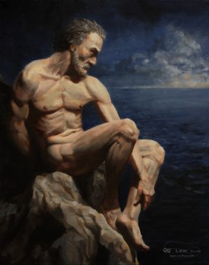 "Marooned Mariner", Leo Plaw, 24 x 30cm, oil on canvas