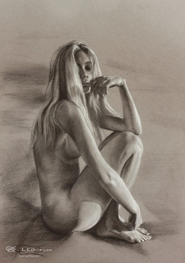 "Figure 20", Leo Plaw, 24 x 34cm, pastel pencil on paper