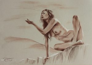 "Figure 22", Leo Plaw, 34 x 24cm, pastel pencil on paper