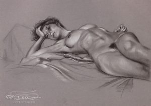 "Figure 23", Leo Plaw, 34 x 24cm, pastel pencil on paper