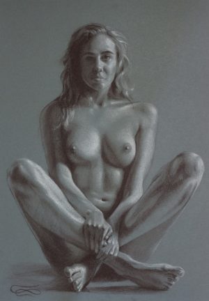 "Figure 24", Leo Plaw, 24 x 34cm, pastel pencil on paper