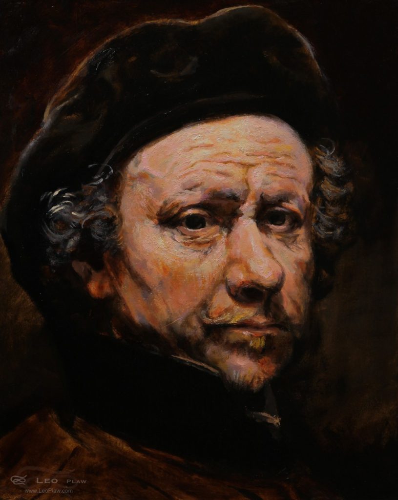 "Rembrandt 1655", Leo Plaw, 24 x 30cm, oil on canvas