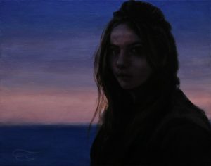 "Out of the Blue", Leo Plaw, 30 x 24cm, oil on canvas