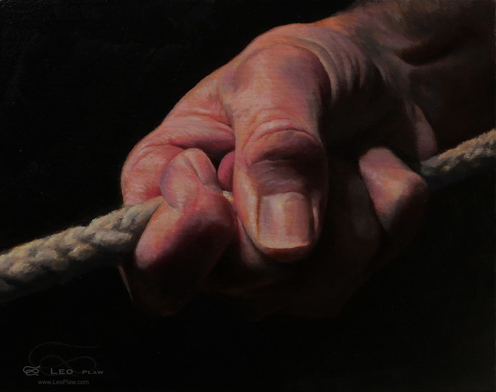 "Hands 36", Leo Plaw, 30 x 24cm, oil on canvas