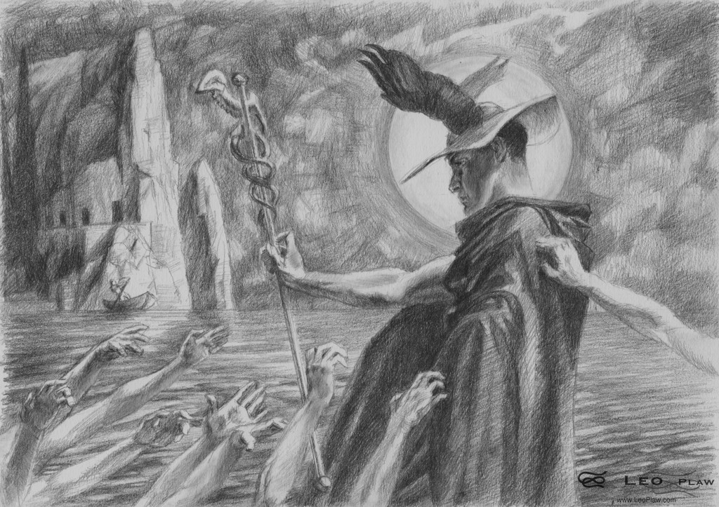 "Souls of Acheron - drawing", Leo Plaw, 30 x 21cm, graphite pencil on paper