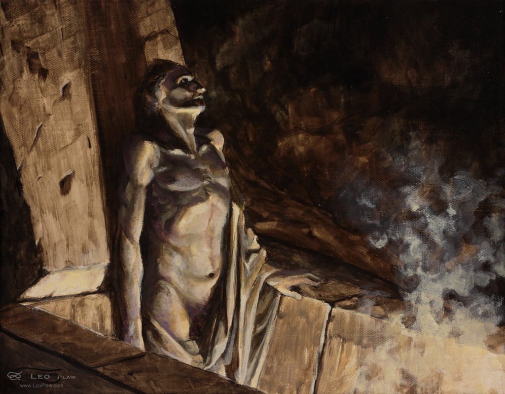 "Cross the Threshold", Leo Plaw,, 30 x 24cm, oil on canvas
