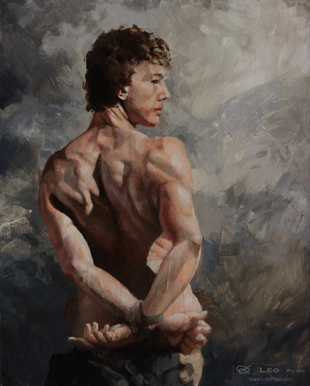 "Captive", Leo Plaw, 24 x 30cm, oil on canvas