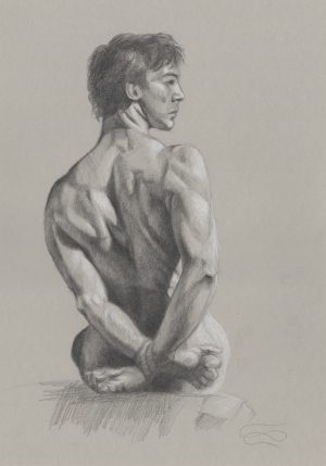 "Captive (drawing)", Leo Plaw, 24 x 34cm, graphite on paper