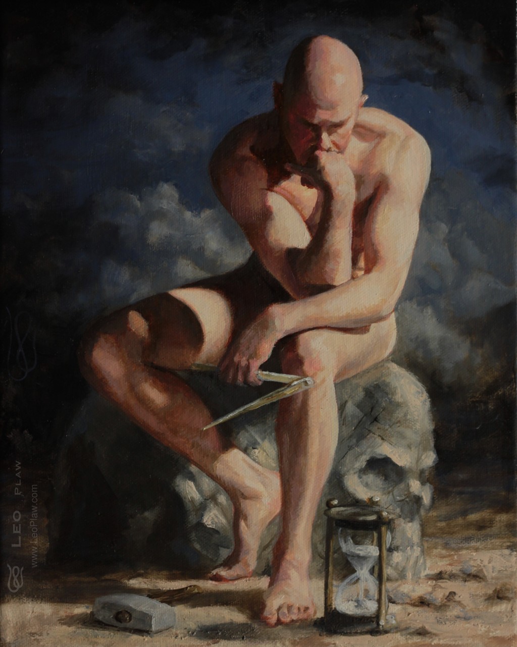 "Making Time", Leo Plaw, 24 x 30cm, oil on canvas