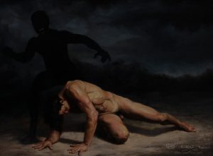 "Shadow Boxing", 40 x 30cm, oil on canvas