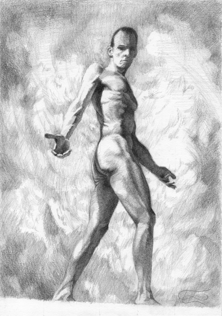 "Figure 49", Leo Plaw, 21 x 30cm, graphite pencil on paper