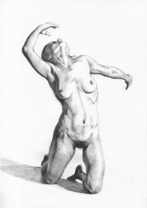 "Figure 50", Leo Plaw, 21 x 30cm, graphite pencil on paper