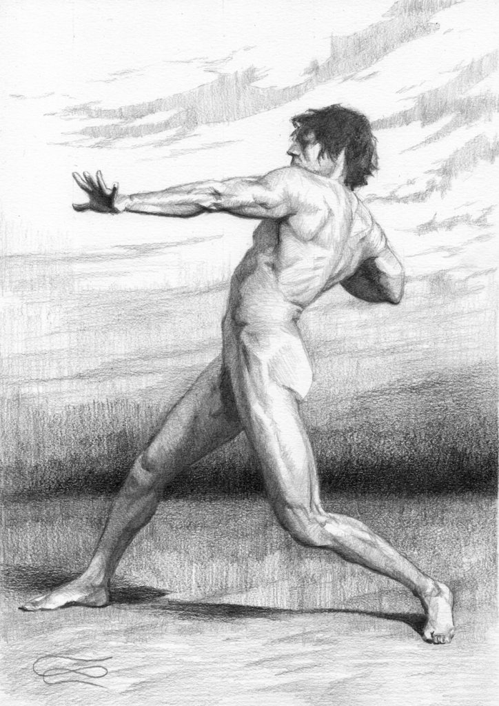 "Figure 53", Leo Plaw, 21 x 30cm, graphite pencil on paper