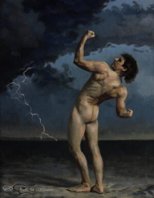 "Defying the Gods", Leo Plaw, 24 x 30cm, oil on canvas