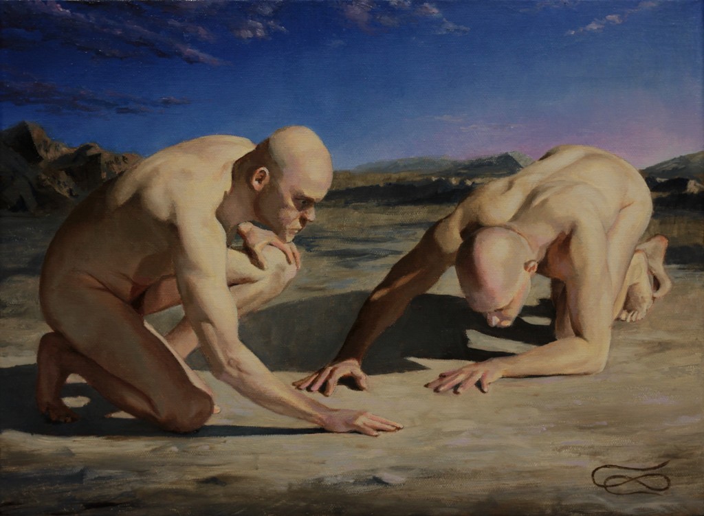 "Searching for Answers", Leo Plaw, 40 x 30cm, oil on canvas